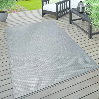 Bild av Inom och utomhusmatta, terrass balkong, väderbeständig enfärgad m. struktur, Storlek:60x100 cm, Färg:Grå