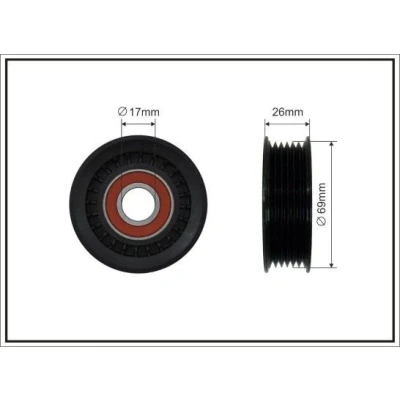 Bild av Spännrulle, Drivrem, mazda 3, 3 sedan, 5, L37215980, L372 15 980, L37215980A, 980A, L37215980B, 980B, L37215980C, 1