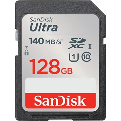 Bild av SanDisk 128 GB Ultra SDXC kort upp till 140 MB/s med A1 app prestanda UHS I klass 10 U1