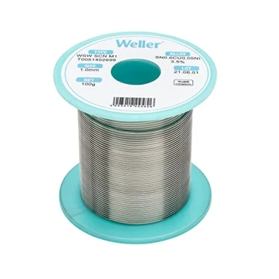 Bild av Weller WSW SCN M1 (T0051402699) Blyfri Lödtråd, Ø 1,0 mm, Legering Sn99.3Cu0.6Ni0.05, Fluxhalt 3,5%, 100g