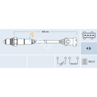 Bild av FAE 77232 Sonde lambda chauffé OPEL: Vectra C CC, Signum Caravan, VOLVO: 850 Break, V70 I, XC70 I Cross Country, SAAB: 9 3 Berline