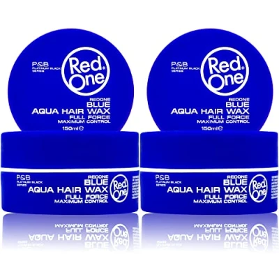 Bild av RedOne Hair Styling Aqua Wax Blue 2 x 150 ml Starkt grepp l Hårgelvax Ultra Hold Hårvax för män och kvinnor Bubblegum doft Maximal kontroll