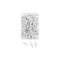 Bild av Wedo 54200 nålar Diabolo form, längd 2,3 cm, huvuddiameter 9 mm, nållängd 1,1 100 stycken i klar låda, vit