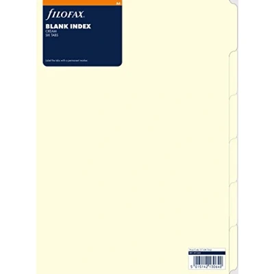 Bild av Filofax A4 tomt index kräm (6 flikar)