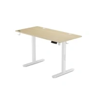 Bild av SENSE7 Höjdjusterbart skrivbord, elektriskt NOJO, stående 120 x 60, PC bord med minne, ståskrivbord kabelbricka, spelbord krokar, tyst höjdjustering, vit pin