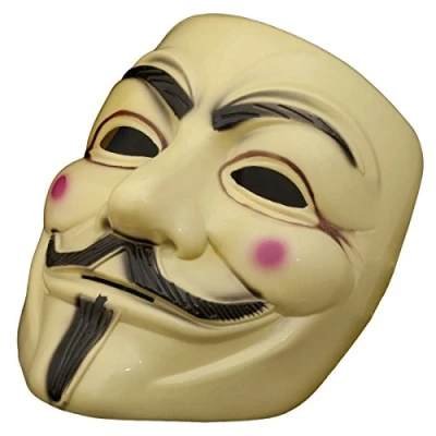 Bild av V come Vendetta Mask Guy Fawkes Halloween Carnival Anonymous (Beige)
