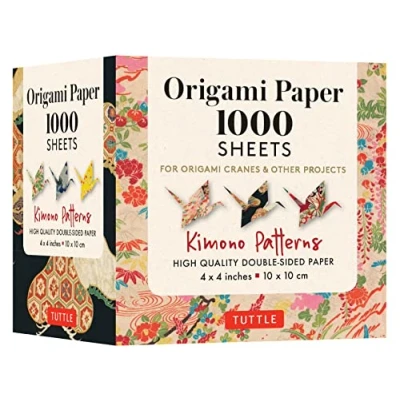 Bild av Origami Paper 1,000 Sheets Kimono Patterns 4&quot; (10 cm): Tuttle Paper: Double Sided Printed with 12 Different Designs (Instructions Included)