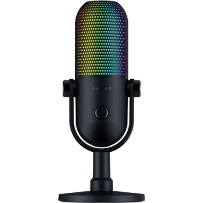 Bild av Razer Seiren V3 Chroma RGB USB mikrofon med ljudavstängningsfunktion (Strömnings och spelreaktiv belysning, Multifunktionell ljudavstängningssensor, Superkardioidkondensatormikrofon) Svart