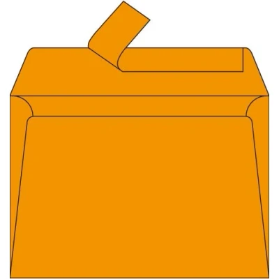 Bild av Clairefontaine 5496C förpackning med 20 självhäftande kuvert C6 format 11,4 x 16,2 cm 120 g/m² Clementine färger inbjudan evenemang och korrespondens pollenintervall premium slätt papper