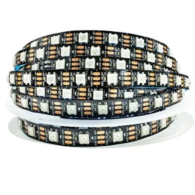 Bild av Tesfish WS2812B LED Remsa 5V, RGB Pixel Strip 5 Meter SMD 5050 300 LEDs IP30 Flexibel Svart PCB Fullfärg Individuell Adresserbar Smart Ljus för Reklamdekoration DIY Projekt