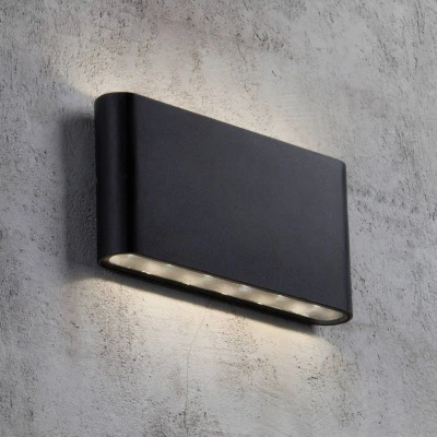 Bild av Nordlux LED utomhusvägglampa Kinver platt form, svart