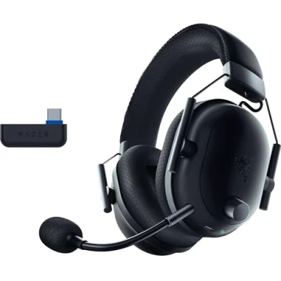 Bild av Razer Blackshark V2 Pro (Playstation) Trådlöst E Sport Headset för PS5 (TriForce 50 mm drivelement, HyperSpeed Wireless, FPS ljudprofil, avtagbar HyperClear Mikrofon) Svart