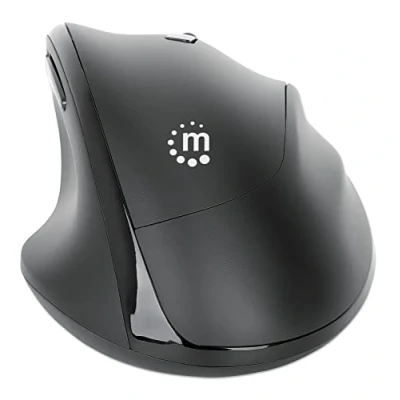 Bild av Manhattan 190237 Ergonomisk trådlös mus med USB A och C™ 2 i 1 mottagare svart