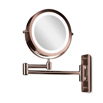 Bild av Gillian Jones Double sided wall mirror w. LED x1/x10 magnification kobber