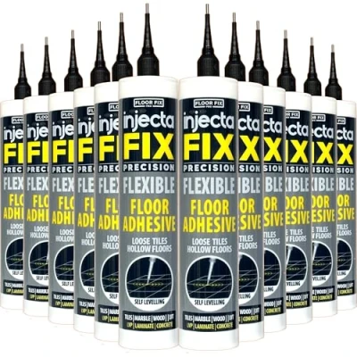 Bild av Floor Fix Pro Injectafix 300 ml fäster snabbt avskalade plattor och gnisslande trägolv. Inklusive sprutspets för snabb injektion mellan franska kakel.