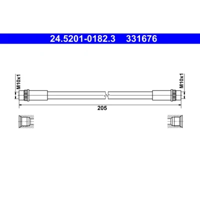 Bild av ATE 24.5201 0182.3 Flexible De Frein 205 RENAULT: Twingo 3