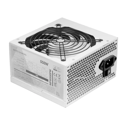 Bild av MARSGAMING MPIII550P, PC ATX Nätaggregat 550W, 5 Års Garanti, 85% Effektivitet, Digitalt APFC System, FDB Fläkt 120mm AI RPM, DC och SMD Teknologier, Extra Långa Platta Kablar, Vit