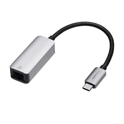 Bild av Amazon Basics USB 3.1 Typ C till RJ45 Gigabit Ethernet, med aluminiumhölje, grå, 5,23 x 2,06 1,5 cm