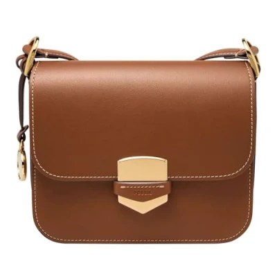 Bild av Fossil damväska Lennox, slät crossbody med kohud, brun, l: 20,3 cm, b: 5,7 h: 17,1 ZB1924200