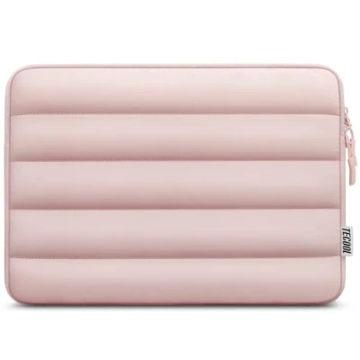 Bild av TECOOL Puffy Fodral för 14 tums bärbar dator Lenovo Ideapad Thinkpad HP Pavilion/Elitebook Dell Acer Chromebook 14, Macbook Air 15 M3 M2 2024 2023, vattentät PC väska, rosa
