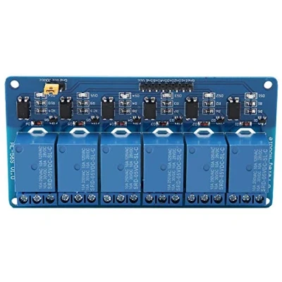 Bild av 6 Kanalrelämodul, Lågnivåutlösare Solid State Relay med Optokopplare, 5V/12V/24V(Tillval)(24V)
