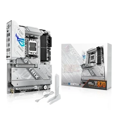 Bild av ASUS ROG Strix X870 A Gaming WiFi AMD moderkort, 16+2 strömförsörjningssteg, DDR5 plats, fyra M.2 platser, PCIe 5.0, nästa generations GPU, 7, USB 20 Gbps med PD 3.0 upp till 30 W, Aura Sync