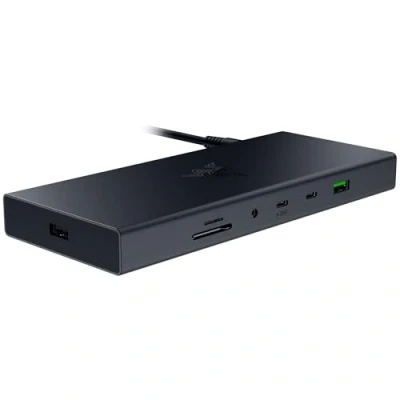 Bild av Razer USB 4 Dock 14 portars höghastighetsdocka för spel och produktivitet stöd dubbla skärmar, enhetsladdning (3x C, 5x A, HDMI, DisplayPort, Gigabit Ethernet, 3,5 mm ljud) Svart