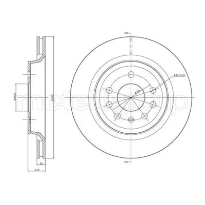 Bild av METELLI 23 0682C Disque de frein 292,0 20,0 5 65,5 ventilé peint SAAB: 9 3 Berline, Break, Cabriolet, OPEL: Vectra C CC, Signum CC