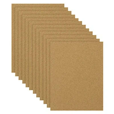 Bild av Belle Vous Plana Korkskivor (12 Pack) 27,8 x 21,4 cm, 2mm Tjocka Om A4 Kork Papper för Anslagstavla Ersättning, Väggdekor, DIY Hantverksprojekt och Kökstavla
