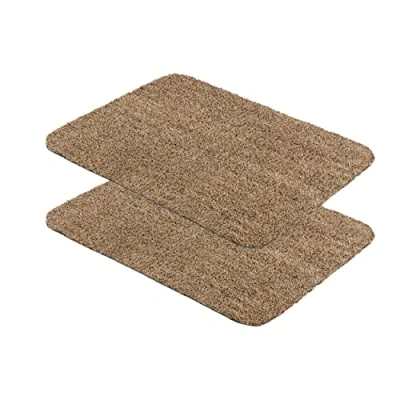 Bild av Astra Innerdörrmatta, set med 2, 40 x 60 cm, beige 100 % bomull, golvmatta tvättbar upp till 30 C, halkfri matta lättskött