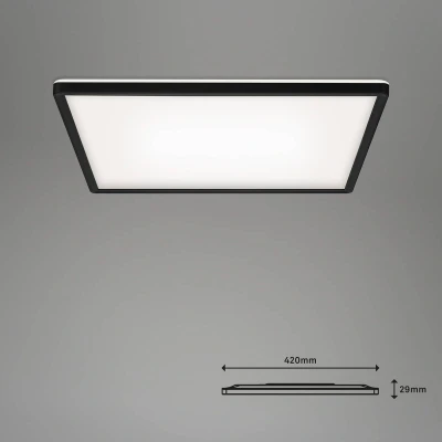Bild av BRILONER Smart LED taklampa, fungerar med Amazon Alexa, WiFi lampa, backlight effekt, färgtemperaturkontroll, dimbar taklampa fjärrkontroll, panel, svart, 42 x cm