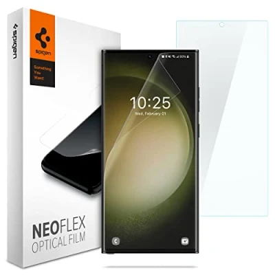 Bild av Spigen NeoFlex Skärmskydd kompatibel med Samsung Galaxy S23 Ultra, 2 Stycken, Vatteninstallation, Full Täckning, Responsiv Touch, Case friendly, TPU film