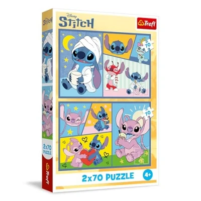 Bild av Trefl pussel 2 i 1: Lilo &amp; Stitch, Med Stitch finns ingen tristess x 70 bitar, Set av två för barn över 4 år