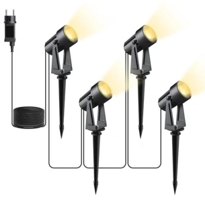 Bild av Svater 3 W LED spotlight, 4 landskapslampor 1000 Lumen superljus IP65 vattentäta vägglampor säkerhetsbelysning för trädgård, gräsmatta, uteplats och gård (4 pack)
