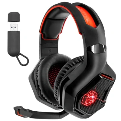 Bild av EMPIRE Gaming WarCry P W1 Headset Trådlöst WiFi 2,4 GHz RGB med mikrofon PS5 / PS4 PC/Mac/Switch Stereo Surroundljud Brusreducerande 3,5 mm uttag
