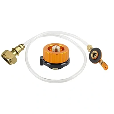 Bild av Gaspatronadapter, utomhusgasspis campinggasspis för campingspis, campingkök, adapter LPG, plattcylinder, flaskadapter, utomhus anslutning