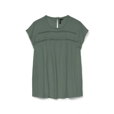 Bild av Vero Moda Vmdebbie Pleat Tshirt med print, Storlek: Small, Laurel wreath