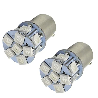 Bild av Ruiandsion 2 st 1157 BAY15D LED lampa 6 V superljus 5050 12SMD chip set bärnsten/gul ersättning för backup omvänd ljus, bakljus, icke polaritet