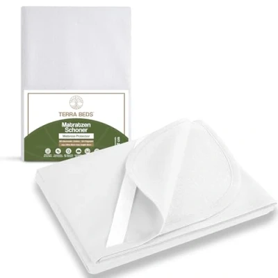Bild av Terra Beds madrasskydd 70 x 140 cm, 100 % vattentätt madrasskydd, ventilerande och supermjukt bomullsmaterial, ljudlöst, Oeko TEX certifierad, fläckskydd tvättbar