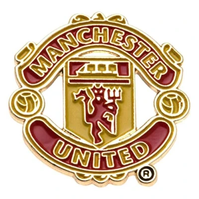 Bild av Man Utd MUFC Fotbollsklubb metallstift märke Crest Red Devil Logo Emblem Official