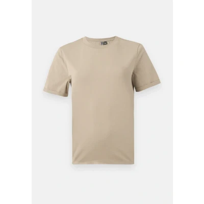 Bild av Pieces Pcria FOLD UP Solid TEE Tshirt bas, Storlek: Large, Silver mink