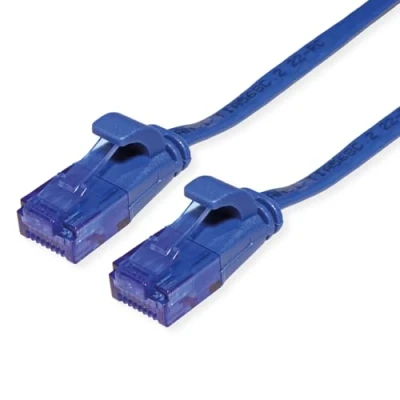 Bild av VALUE Patchkabel Kat.6A (klass EA) UTP, extra platt, blå, 3 m