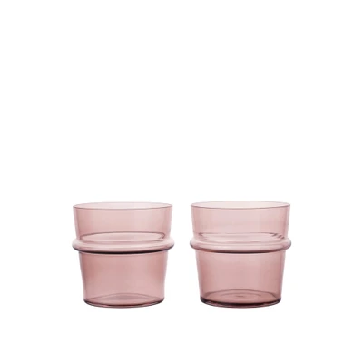 Bild av Ferm Living Boya Low Glasses Glas Set of 2 Mauve W8.8 x D8.8 H8 cm