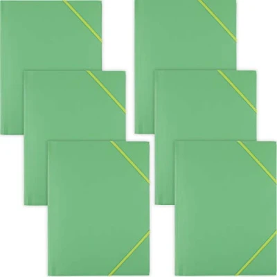 Bild av D.RECT 6 stycken samlarmapp postmapp av plast/PP med gummiband gummimapp plast för DIN A4 grön