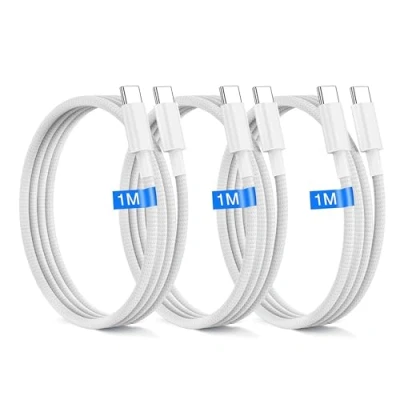 Bild av usb c till kabel 60 W iPhone 15 16 laddningskabel typ nylon datakabel för Apple Pro Max Samsung Galaxy S24 S23 iPad Sony MacBook Pro/Air (1M 1M