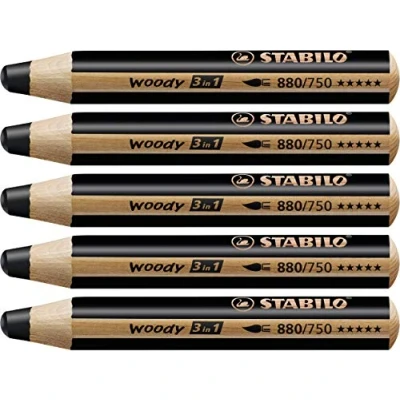 Bild av Multipenna STABILO woody 3 i 1 penna Ask med 5 Svart