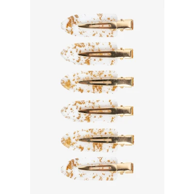 Bild av Brushworks NO Crease HAIR Clips Håraccessoar, Storlek: One Size, Gold &amp; white