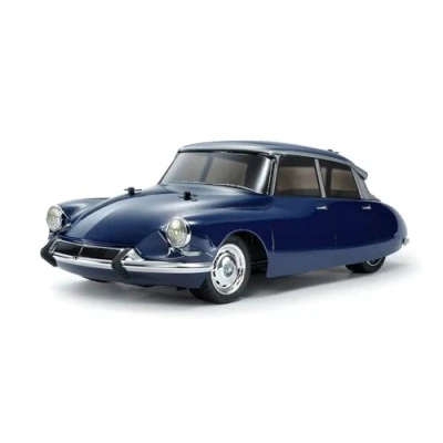 Bild av Tamiya 47502 1:10 RC Citroen DS MB 01 blå lackerad fjärrstyrd bil, fordon, modelltillverkning, montering, hobby, byggsats, olackerad