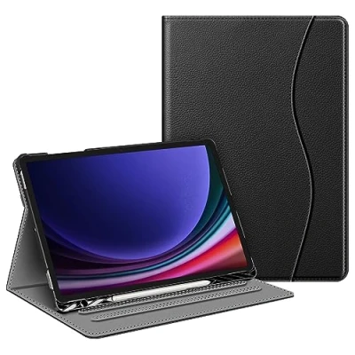 Bild av Fintie Fodral för Samsung Galaxy Tab S10 Plus/S9 Plus 12,4 tums surfplatta, multivinkel folio skyddsfodral med S pennhållare, dokumentfack och automatisk sömn/väckningsfunktion, svart