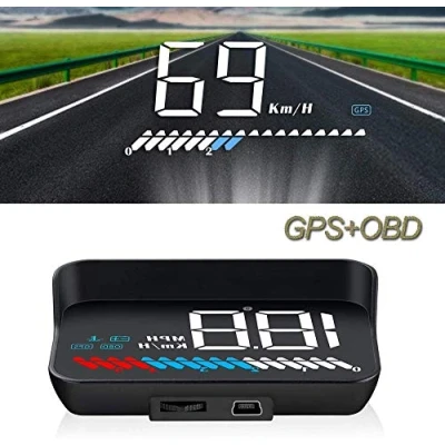 Bild av Bil Head Up Display, HUD OBD2 GPS iKiKin 3,5 tum Speedometer Auto, Hastighetsmätare, Vattentemperaturmätare Motorvarvtalssäkerhetsvarningar